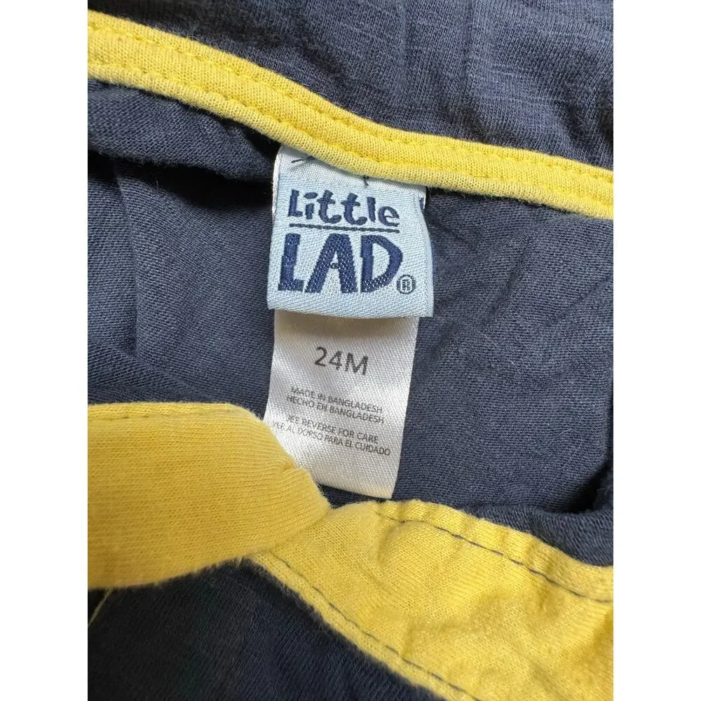 Little Lad Toddler Boy Striped Shorts Overalls and Blue Shirt, Size 24 months - Picture 5 of 6